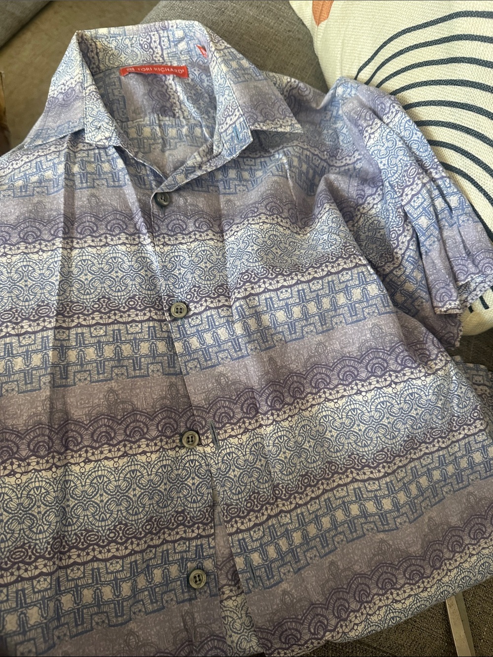 Tori Richard Blue and Purple Casual Shirt
